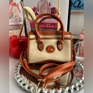 Dooney & Bourke Tan and Cream Satchel crossbody bag
